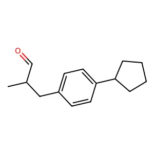 Benzenepropanal, 4-cyclopentyl-alpha-methyl- structure