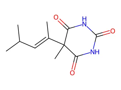 5-Methyl-5-(4-methylpent-2-en-2-yl)-1,3-diazinane-2,4,6-trione structure