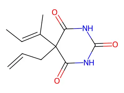 5-But-2-en-2-yl-5-prop-2-enyl-1,3-diazinane-2,4,6-trione structure