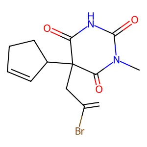 Barbituric acid, 5-(2-bromoallyl)-5-(2-cyclopentenyl)-1-methyl- structure