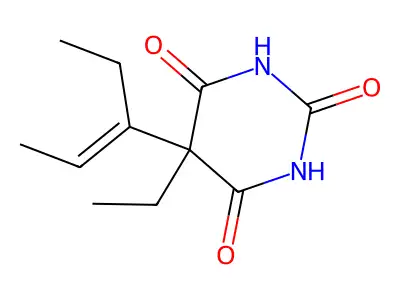 5-Ethyl-5-pent-2-en-3-yl-1,3-diazinane-2,4,6-trione structure