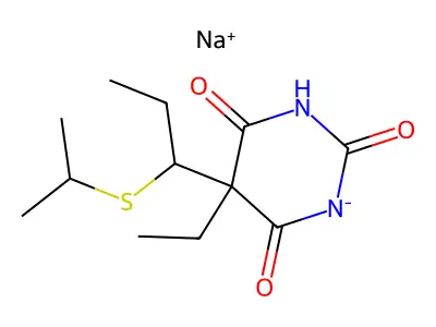 5-Ethyl-5-(1-propan-2-ylsulfanylpropyl)-1,3-diazinane-2,4,6-trione structure
