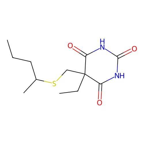 5-Ethyl-5-(pentan-2-ylsulfanylmethyl)-1,3-diazinane-2,4,6-trione structure