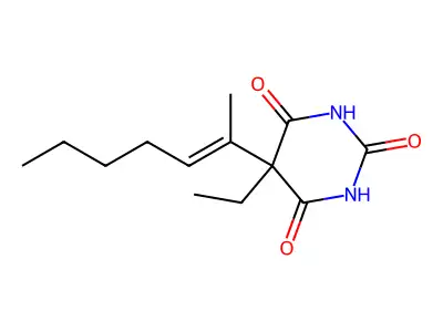 5-Ethyl-5-(hept-2-en-2-yl)-4,6-dihydroxypyrimidin-2(5H)-one structure