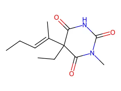 5-Ethyl-1-methyl-5-pent-2-en-2-yl-1,3-diazinane-2,4,6-trione structure
