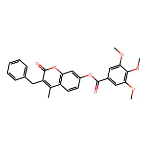 3-benzyl-4-methyl-2-oxo-2H-chromen-7-yl 3,4,5-trimethoxybenzoate structure