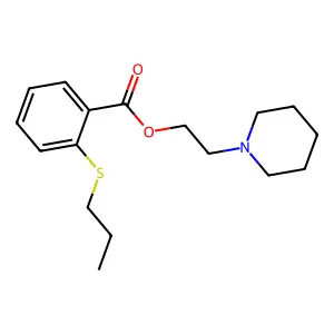 BENZOIC ACID, o-(PROPYLTHIO)-, 2-PIPERIDINOETHYL ESTER structure