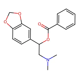 Benzoic acid, 2-(dimethylamino)-1-(3,4-methylenedioxyphenyl)ethyl ester structure