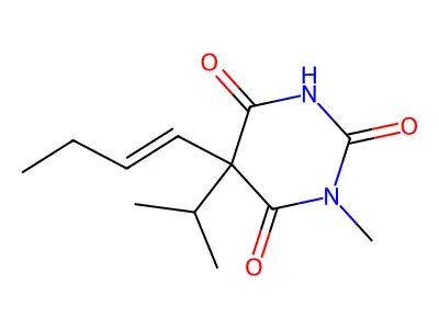 5-But-1-enyl-1-methyl-5-propan-2-yl-1,3-diazinane-2,4,6-trione structure