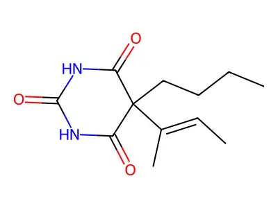 5-But-2-en-2-yl-5-butyl-1,3-diazinane-2,4,6-trione structure