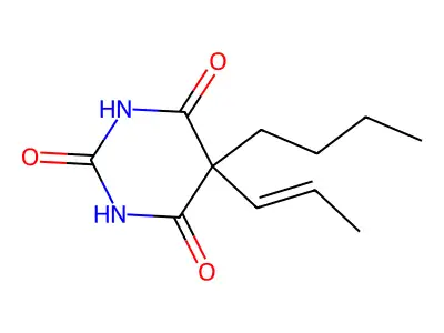 5-Butyl-5-(1-propenyl)barbituric acid structure