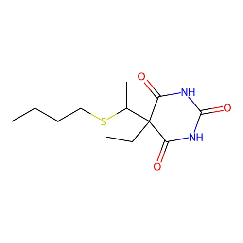 5-(1-Butylsulfanylethyl)-5-ethyl-1,3-diazinane-2,4,6-trione structure