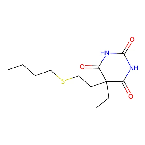 5-(2-Butylsulfanylethyl)-5-ethyl-1,3-diazinane-2,4,6-trione structure