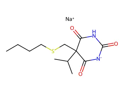 5-(Butylsulfanylmethyl)-5-propan-2-yl-1,3-diazinane-2,4,6-trione structure