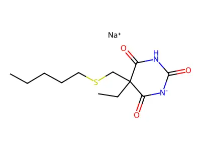 5-Ethyl-5-(pentylsulfanylmethyl)-1,3-diazinane-2,4,6-trione structure