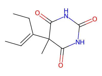 5-Methyl-5-pent-2-en-3-yl-1,3-diazinane-2,4,6-trione structure