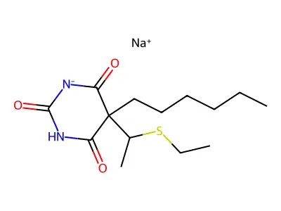 5-(1-Ethylsulfanylethyl)-5-hexyl-1,3-diazinane-2,4,6-trione structure