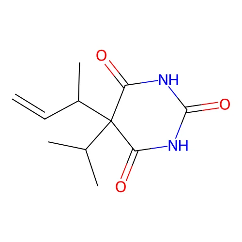 5-But-3-en-2-yl-5-propan-2-yl-1,3-diazinane-2,4,6-trione structure
