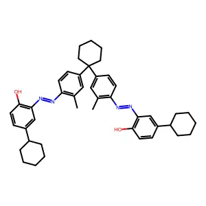 2,2'-(Cyclohexylidenebis((2-methyl-4,1-phenylene)azo))bis(4-cyclohexylphenol) structure