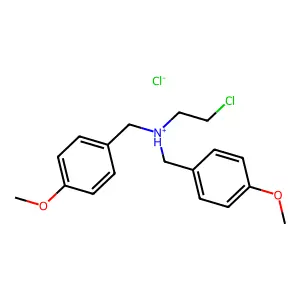 Dibenzylamine, N-(2-chloroethyl)-p,p'-dimethoxy-, hydrochloride structure