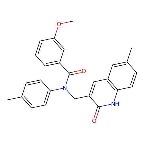 N-((2-hydroxy-6-methylquinolin-3-yl)methyl)-3-methoxy-N-(p-tolyl)benzamide structure