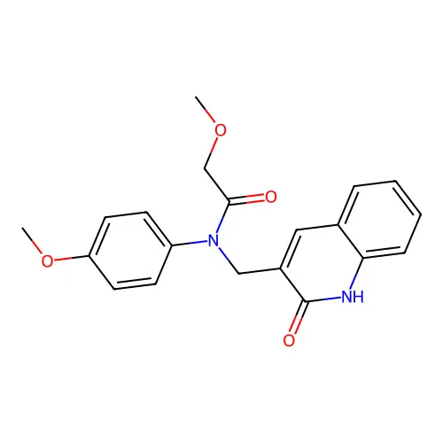 2-methoxy-N-(4-methoxyphenyl)-N-[(2-oxo-1H-quinolin-3-yl)methyl]acetamide structure