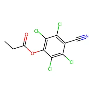 Benzonitrile, 4-(1-oxopropoxy)-2,3,5,6-tetrachloro- structure