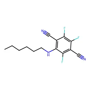 1,4-Benzenedicarbonitrile, 6-(hexylamino)-2,3,5-trifluoro- structure