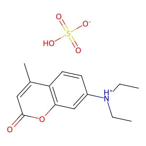 (Diethyl(4-methyl-2-oxo-2H-benzopyran-7-yl))ammonium hydrogen sulphate structure