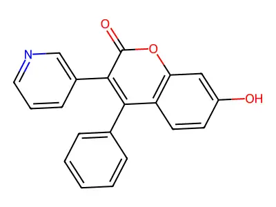 Coumarin, 7-hydroxy-4-phenyl-3-(3-pyridyl)- structure