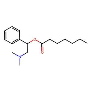 2-(Dimethylamino)-1-phenylethyl heptanoate structure