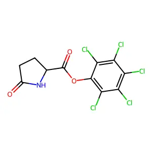 DL-Proline, 5-oxo-, pentachlorophenyl ester structure