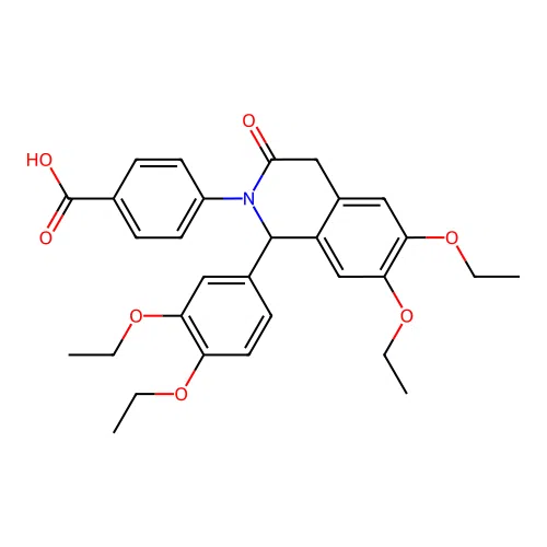 4-[1-(3,4-diethoxyphenyl)-6,7-diethoxy-3-oxo-1,4-dihydroisoquinolin-2-yl]benzoic Acid structure