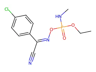 3,5-Dioxa-6-aza-4-phosphaoct-6-ene-8-nitrile, 7-(4-chlorophenyl)-4-(methylamino)-, 4-oxide structure