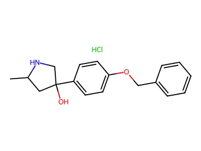 3-Pyrrolidinol, 3-(p-benzyloxyphenyl)-5-methyl-, hydrochloride structure