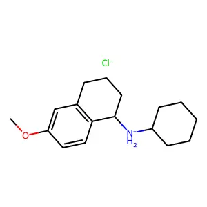 1-Naphthylamine, 1,2,3,4-tetrahydro-N-cyclohexyl-6-methoxy-, hydrochloride structure