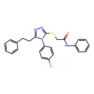 2-{[4-(4-chlorophenyl)-5-(2-phenylethyl)-4H-1,2,4-triazol-3-yl]sulfanyl}-N-phenylacetamide structure