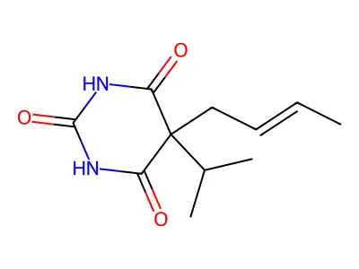 5-But-2-enyl-5-propan-2-yl-1,3-diazinane-2,4,6-trione structure