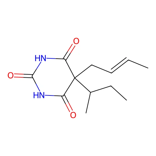 5-Butan-2-yl-5-but-2-enyl-1,3-diazinane-2,4,6-trione structure