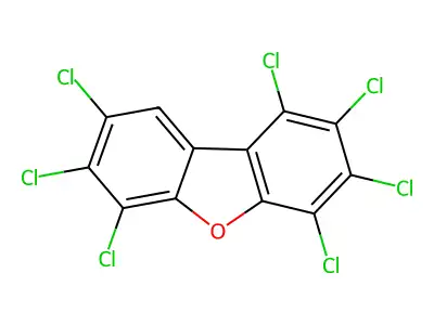 1,2,3,4,6,7,8-Heptachlorodibenzofuran structure