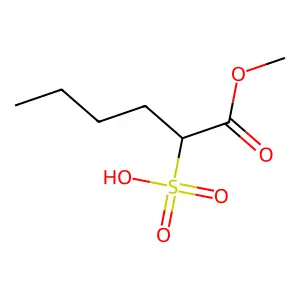 Hexanoic acid, 2-sulfo-, 1-methyl ester structure