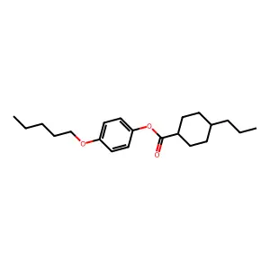 Cyclohexanecarboxylic acid, 4-propyl-, 4-(pentyloxy)phenyl ester structure