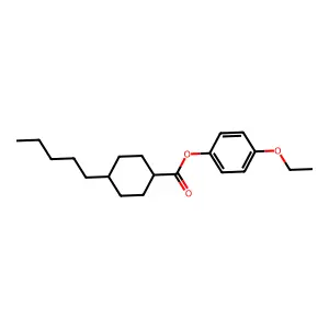 Cyclohexanecarboxylic acid, 4-pentyl-, 4-ethoxyphenyl ester structure