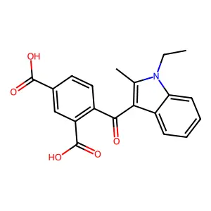 1,3-Benzenedicarboxylic acid, 4-[(1-ethyl-2-methyl-1H-indol-3-yl)carbonyl]- structure