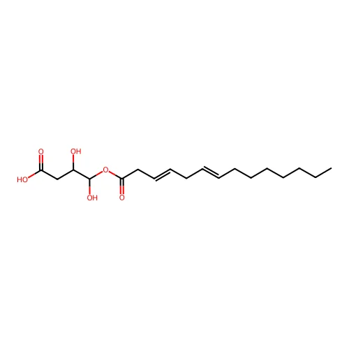 3,4-Dihydroxy-4-tetradeca-3,6-dienoyloxybutanoic acid structure