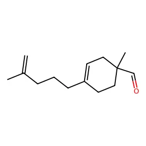 3-Cyclohexene-1-carboxaldehyde, 1-methyl-4-(4-methyl-4-penten-1-yl)- structure