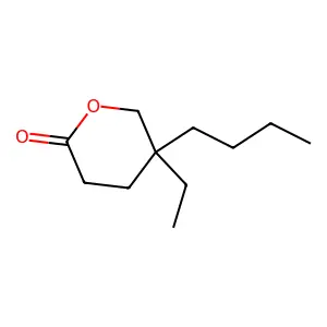 2H-Pyran-2-one, 5-butyl-5-ethyltetrahydro- structure