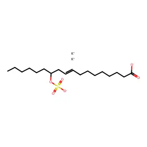 Dipotassium 12-(sulfonatooxy)octadec-9-enoate structure