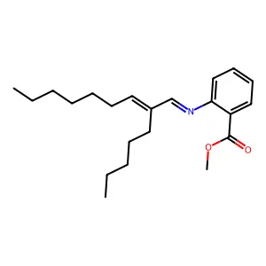 Methyl 2-[(2-pentyl-2-nonen-1-ylidene)amino]benzoate structure