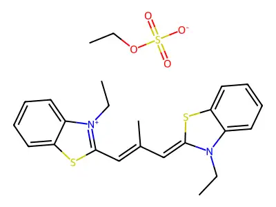 Benzothiazolium, 3-ethyl-2-[3-(3-ethyl-2(3H)-benzothiazolylidene)-2-methyl-1-propenyl]-, ethyl sulfate structure